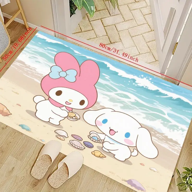 1 шт. Sanrio My Melody Cinnamoroll Beach Fun напольный коврик, милый мягкий нескользящий коврик с героями мультфильмов аниме Kawaii, впитывающий коврик 
1 шт. Sanrio My Melody Cinnamoroll Beach Fun напольный коврик, милый мягкий нескользящий коврик с героями мультфильмов аниме Kawaii, впитывающий коврик