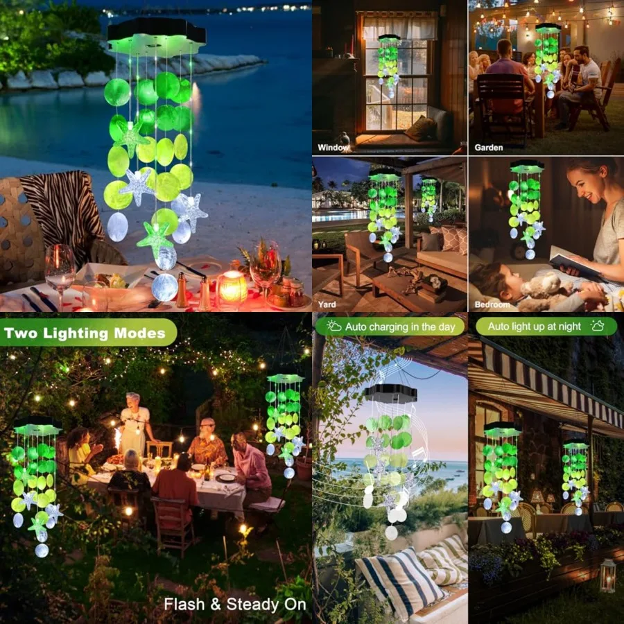 Solar Shell Gift for Mom Grandma Girls, Solar Christmas Wind Chimes for Outside, Outdoor Decorative Mobile Lights for Garden, Y
Solar Shell Gift for Mom Grandma Girls, Solar Christmas Wind Chimes for Outside, Outdoor Decorative Mobile Lights for Garden, Y