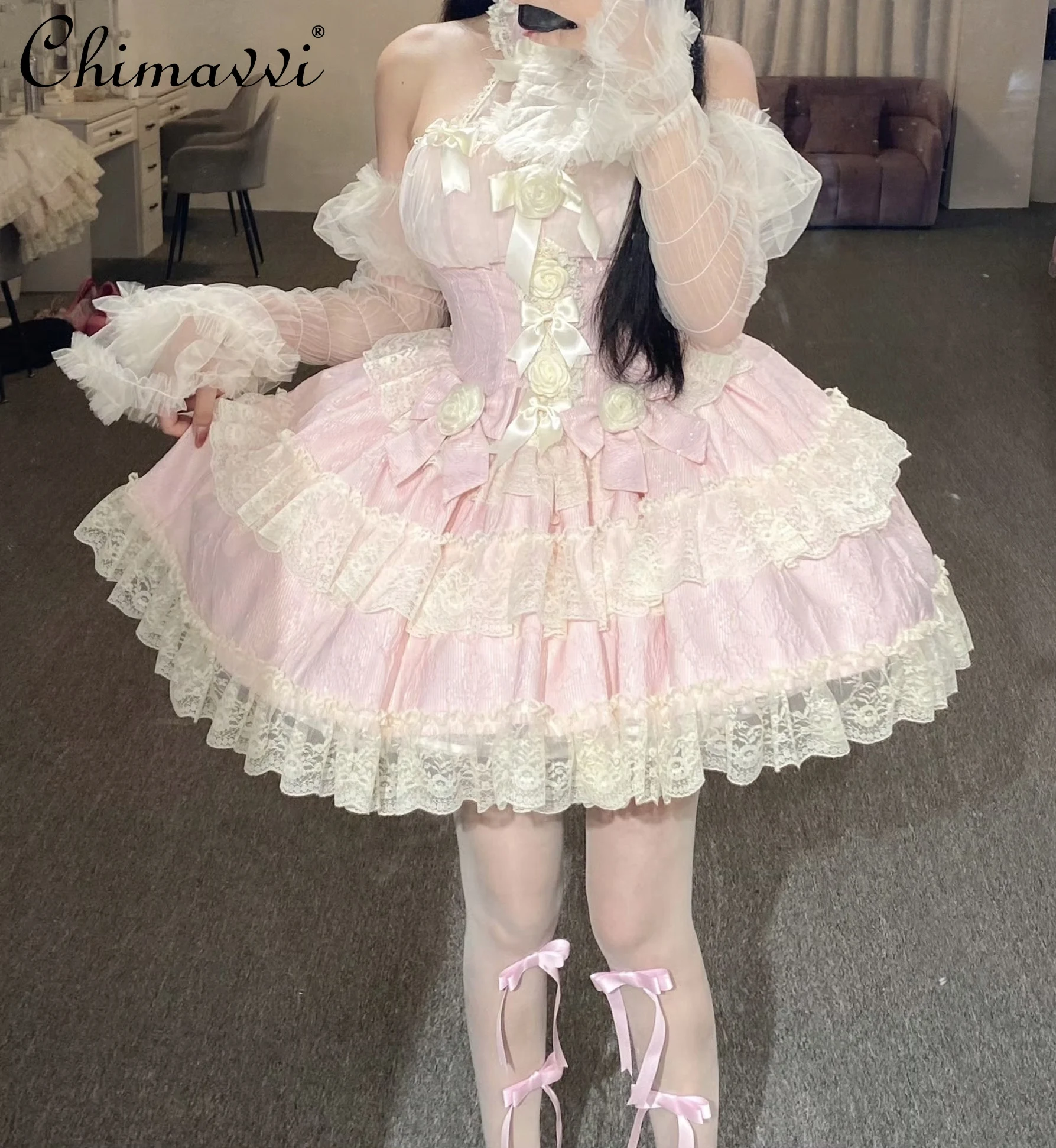 Lolita Lace Lace Sweet Girl Fairy Dress 2025 Spring and Summer Cute Bow Elegant Princess Birthday Party Short Pink Lo Dresses
Lolita Lace Lace Sweet Girl Fairy Dress 2025 Spring and Summer Cute Bow Elegant Princess Birthday Party Short Pink Lo Dresses