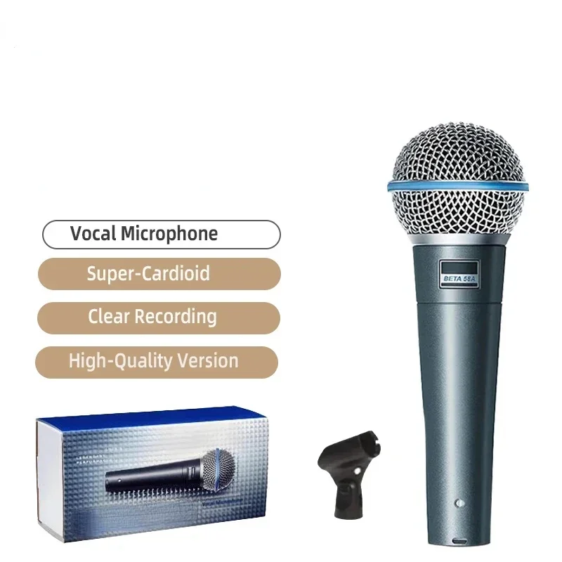 58A Supercardioid Dynamic Microphone For Stage Singing Professional Wired Microphone for Karaoke BBOX Recording Vocal
58A Supercardioid Dynamic Microphone For Stage Singing Professional Wired Microphone for Karaoke BBOX Recording Vocal