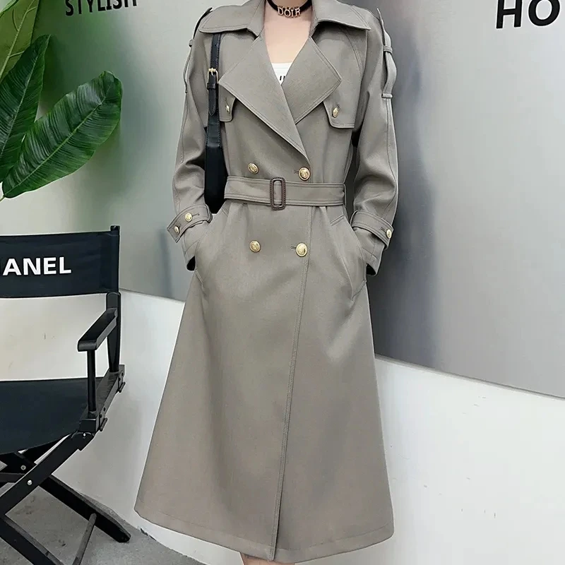 Mid-Length Windbreaker Coat Women's Overcoat New Spring Autumn Korean Chic Casual Trench Coat Slim Belt Double-Breasted Coats
Mid-Length Windbreaker Coat Women's Overcoat New Spring Autumn Korean Chic Casual Trench Coat Slim Belt Double-Breasted Coats