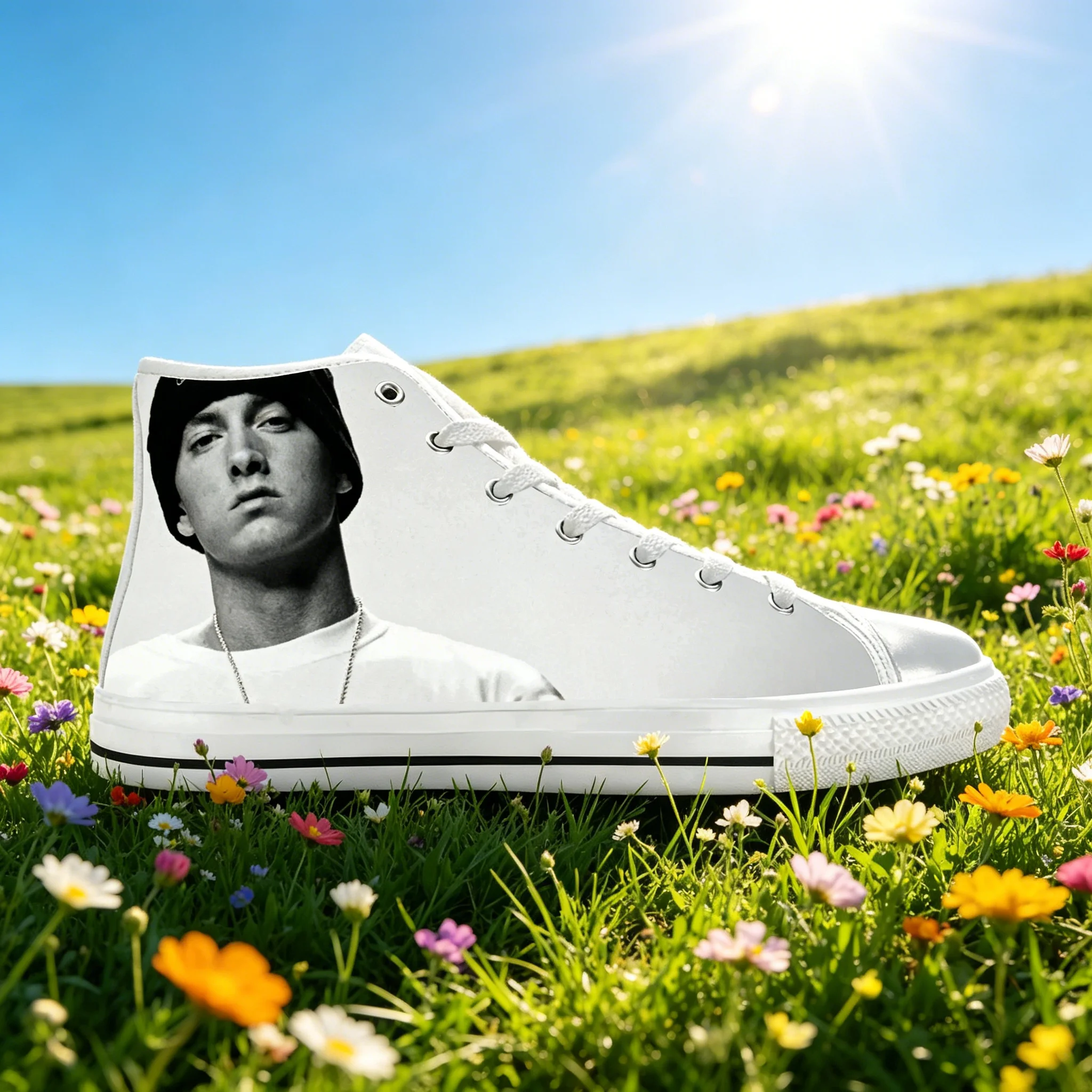 Eminem Rapper High Top Shoes Custom Music Graphic Print Soft Sole Wear Resistant Unisex Trendy Street Sneakers for Men Women
Eminem Rapper High Top Shoes Custom Music Graphic Print Soft Sole Wear Resistant Unisex Trendy Street Sneakers for Men Women