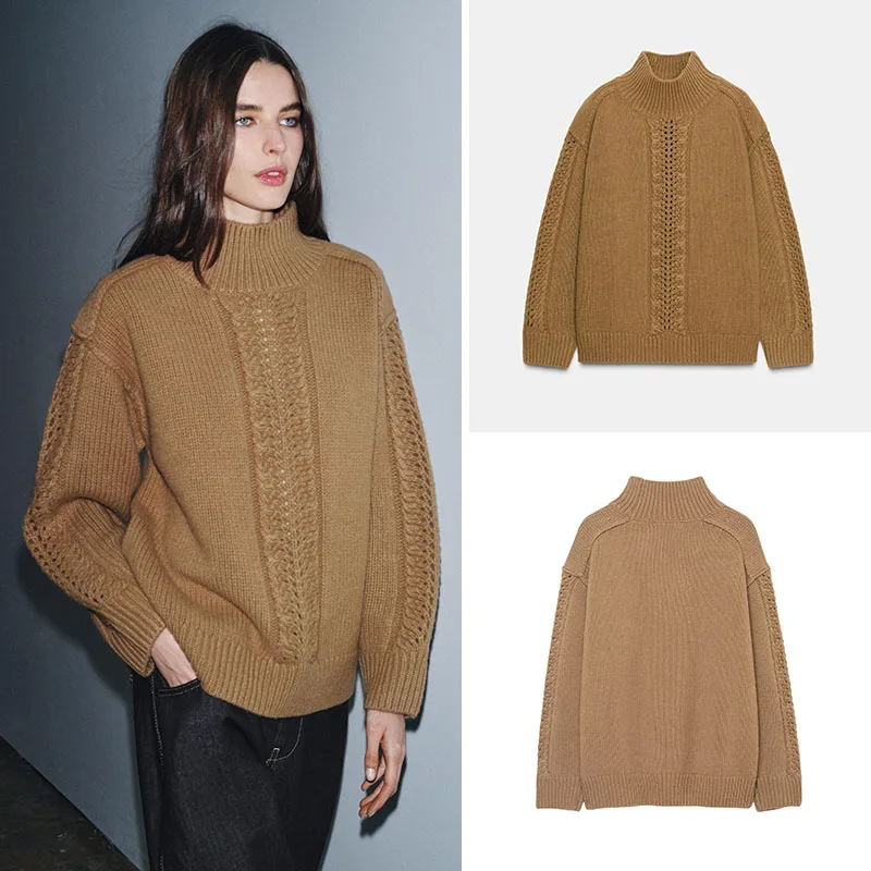 Повседневный универсальный вязаный свитер с длинным светом и воротником-стойкой, Новое поступление, женская осенняя коллекция Faion, удобный трикотаж
Повседневный универсальный вязаный свитер с длинным светом и воротником-стойкой, Новое поступление, женская осенняя коллекция Faion, удобный трикотаж