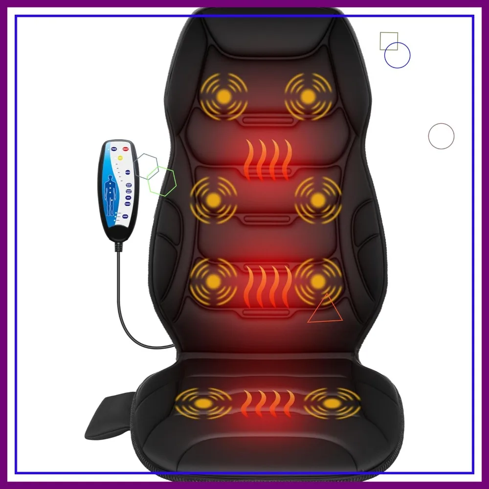 Back Massager with Heat, 8 Nodes & 5 Modes for Office Chair, Vibration Massage Seat Cushion
Back Massager with Heat, 8 Nodes & 5 Modes for Office Chair, Vibration Massage Seat Cushion