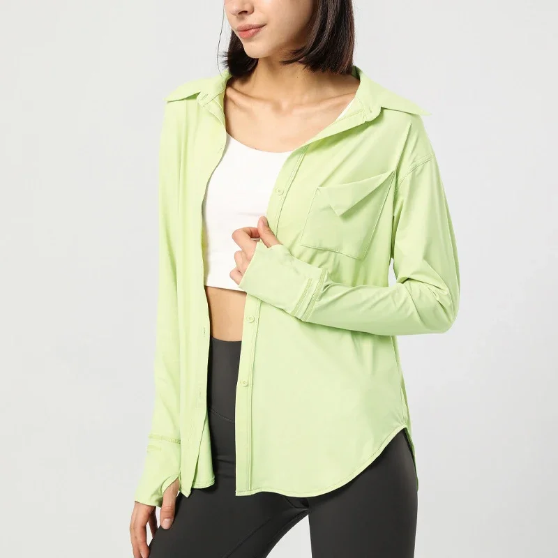 Women Long Sleeve Yoga Shirt UPF50+ Sunscreen Fabric Workout Blouse Loose Breathable Quick Dry Gym Running Top Female Sportswear
Women Long Sleeve Yoga Shirt UPF50+ Sunscreen Fabric Workout Blouse Loose Breathable Quick Dry Gym Running Top Female Sportswear