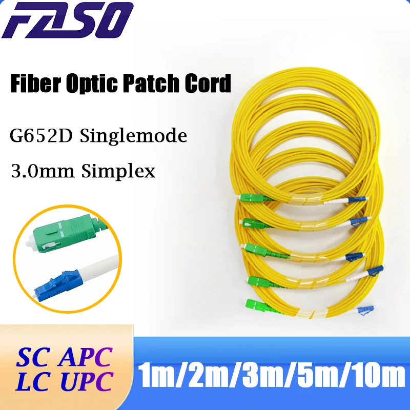 50PCS G657D 3.0mm FASO Optical Fiber Cable SC APC Fiber Optic Patch Cord Simplex Single Mode Fiber Optic Patch Cable Yellow
50PCS G657D 3.0mm FASO Optical Fiber Cable SC APC Fiber Optic Patch Cord Simplex Single Mode Fiber Optic Patch Cable Yellow