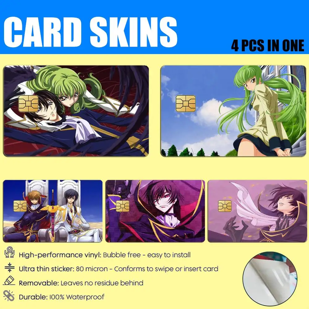Lelouch L-Lamperouge Anime Code G-Geass Card Stickers for Bank Access Protective Waterproof Film Cover Sticker Gift
Lelouch L-Lamperouge Anime Code G-Geass Card Stickers for Bank Access Protective Waterproof Film Cover Sticker Gift