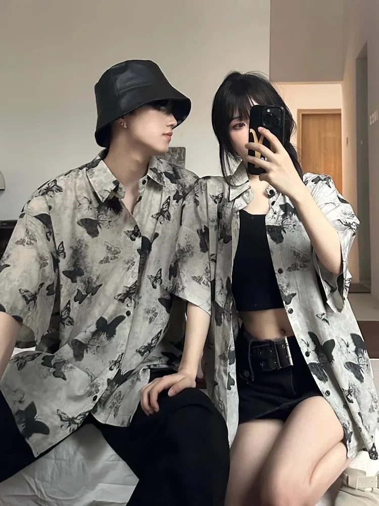 Casual Short Sleeved Blouses Man Clothing Summer Shirts Loose Beach Print Shirt Tops Couple Style Half Sleeve Blouse
Casual Short Sleeved Blouses Man Clothing Summer Shirts Loose Beach Print Shirt Tops Couple Style Half Sleeve Blouse