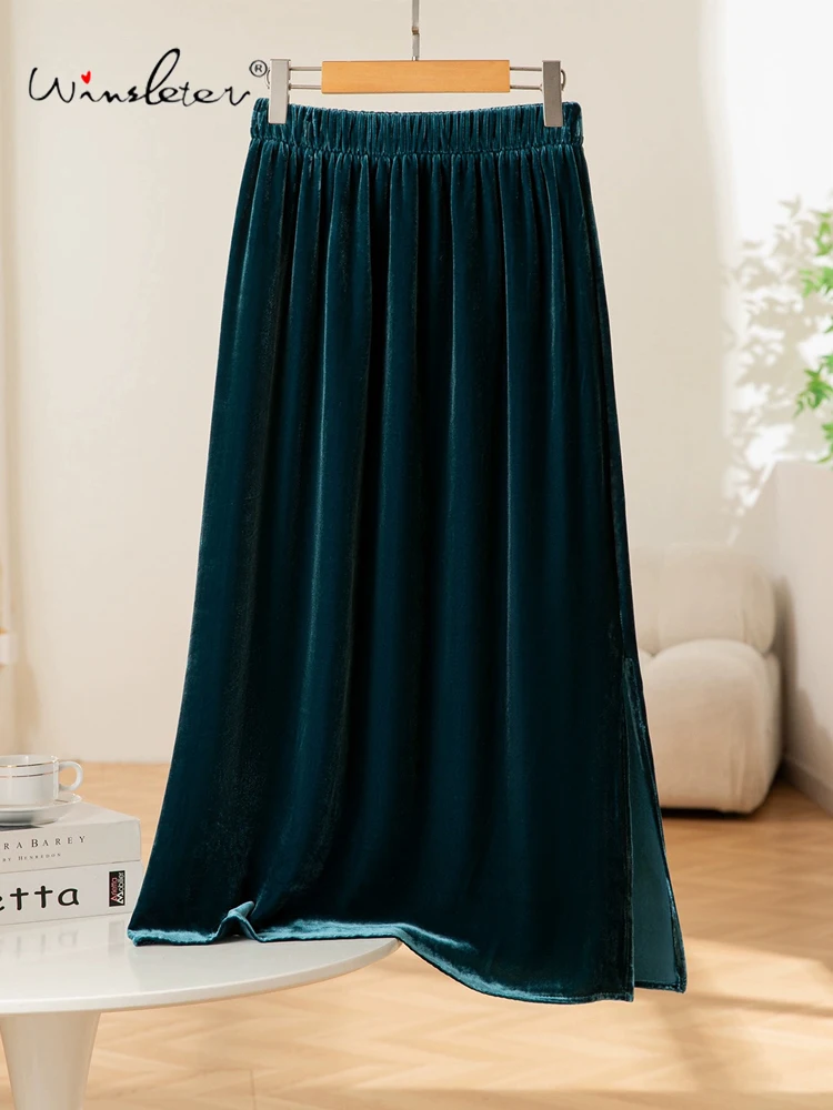 Winsleter-Bottom 100%Real Silk Elegant Velvet Skirts, Elastic Waist Solid, Women Retro Chic Straight Skirt, 2025 Autumn B5O815CC
Winsleter-Bottom 100%Real Silk Elegant Velvet Skirts, Elastic Waist Solid, Women Retro Chic Straight Skirt, 2025 Autumn B5O815CC