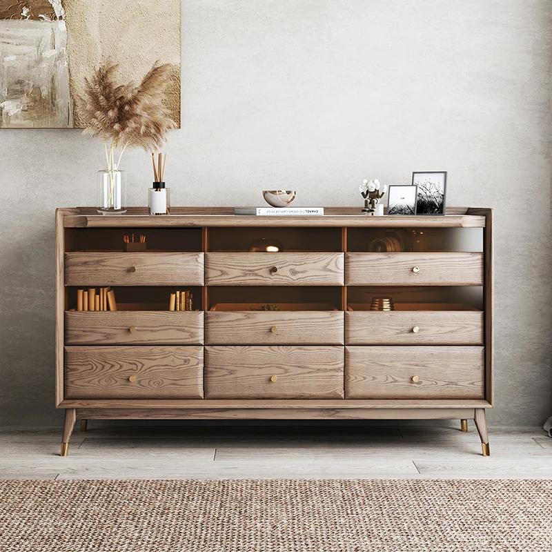 Nordic solid wood rock slab dining side cabinet chest ash wood simple and modern
Nordic solid wood rock slab dining side cabinet chest ash wood simple and modern