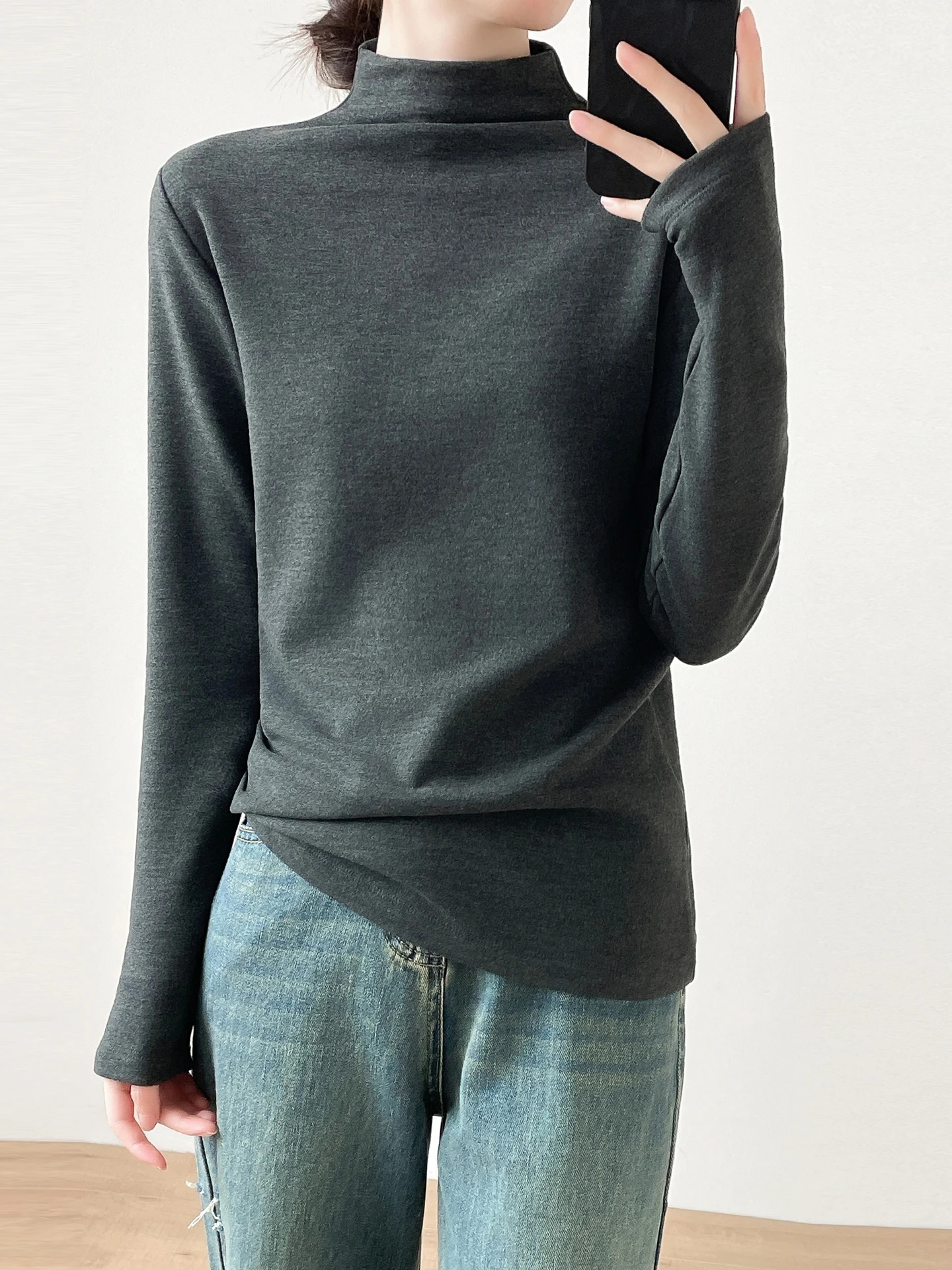 Шелковая шерстяная футболка Long Sve Fce Lined Thiened f с высоким воротником, женская осенне-зимняя облегающая футболка, модный топ
Шелковая шерстяная футболка Long Sve Fce Lined Thiened f с высоким воротником, женская осенне-зимняя облегающая футболка, модный топ