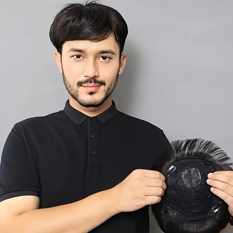Высококачественный индийский парик HAIRTIME из натуральных волос для мужчин, натуральный черный цвет, мужской парик, система замены волос
Высококачественный индийский парик HAIRTIME из натуральных волос для мужчин, натуральный черный цвет, мужской парик, система замены волос