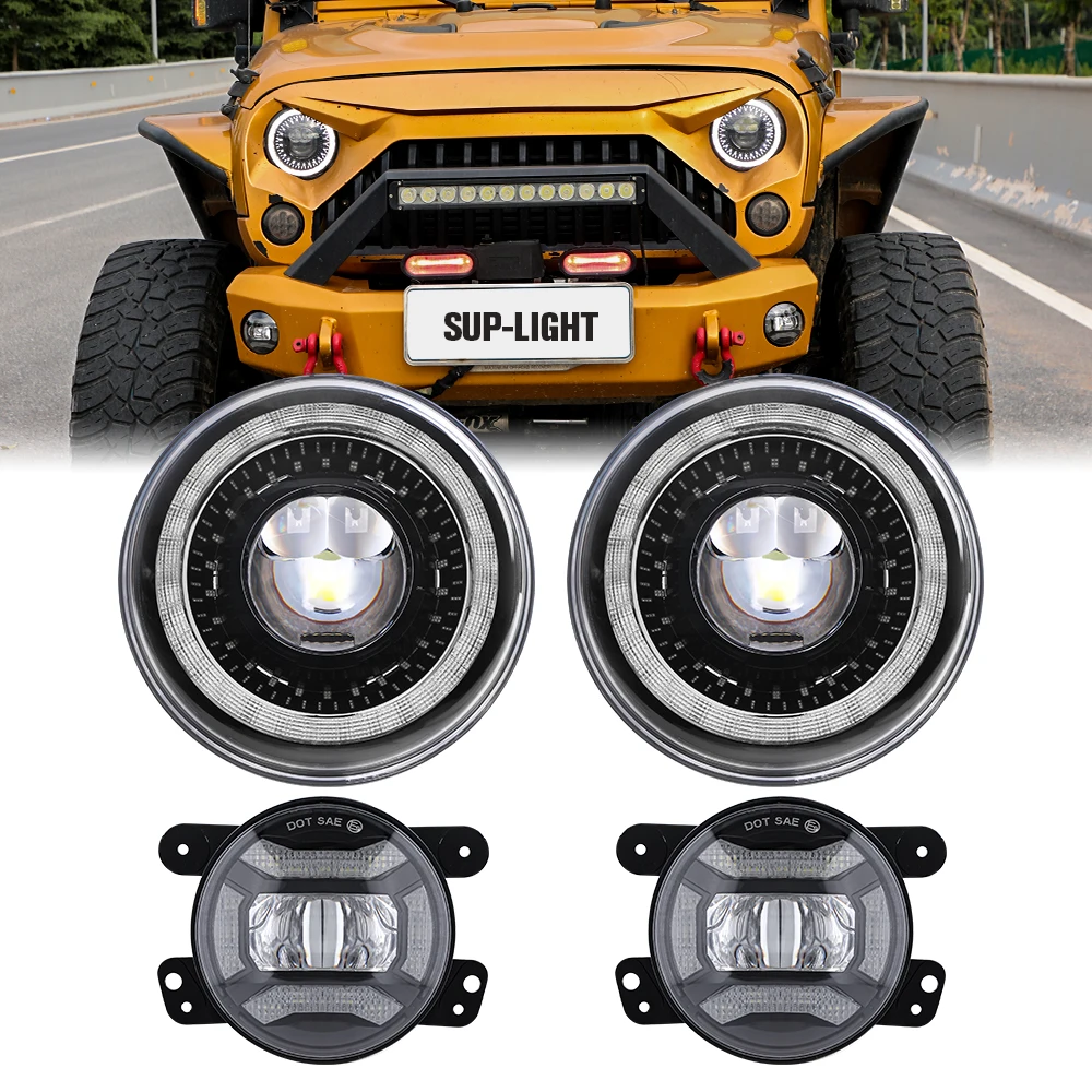 7 Inch LED Headlight & 4 Inch Fog Light Combo kit For Jeep Wrangler JK JKU 2007-2018 SUP-LIGHT Jeep JK JKU Car Light Assembly
7 Inch LED Headlight & 4 Inch Fog Light Combo kit For Jeep Wrangler JK JKU 2007-2018 SUP-LIGHT Jeep JK JKU Car Light Assembly