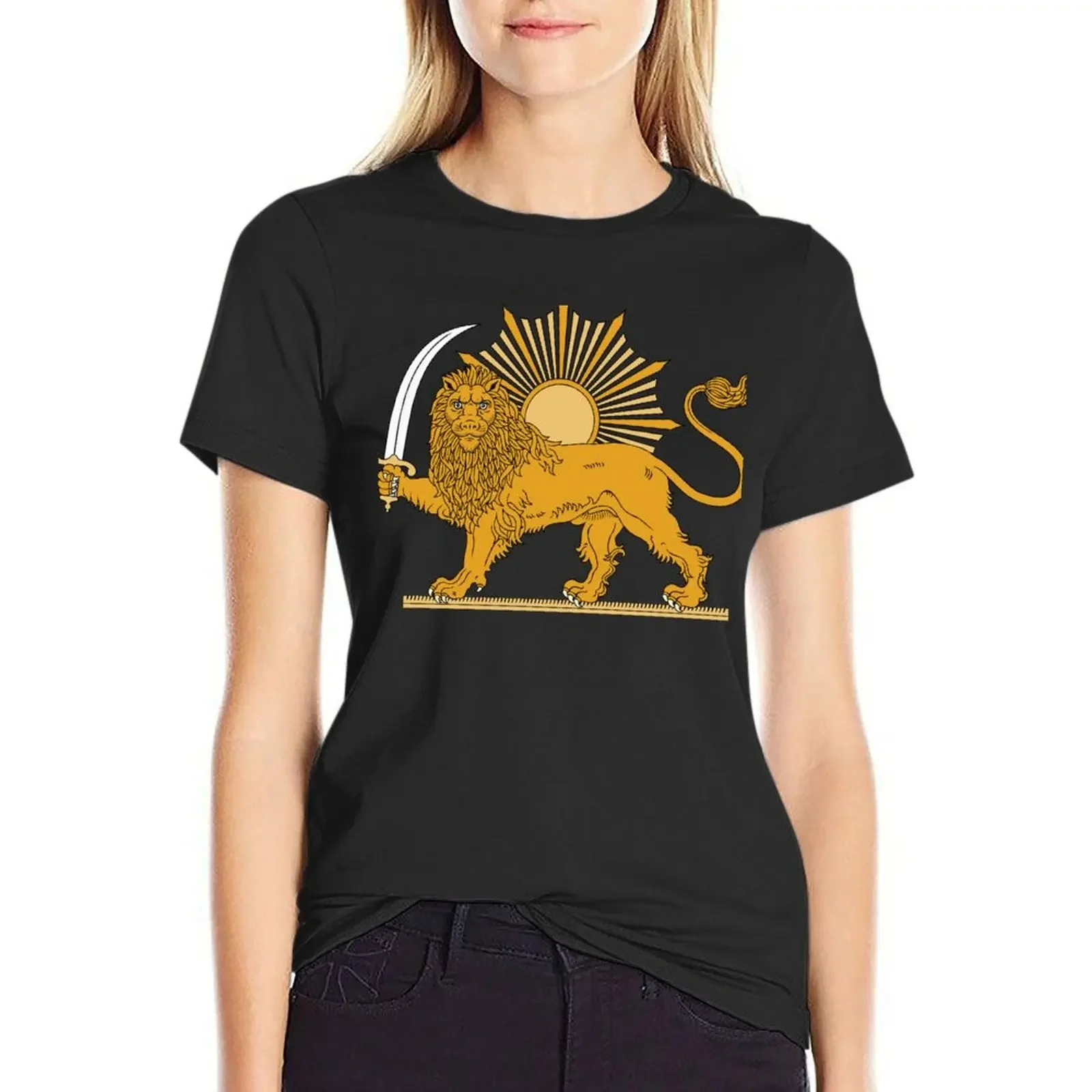 Lion and Sun - Pahlavi Dynasty T-Shirt vintage customs design your own animal prinfor western t shirts for Women
Lion and Sun - Pahlavi Dynasty T-Shirt vintage customs design your own animal prinfor western t shirts for Women