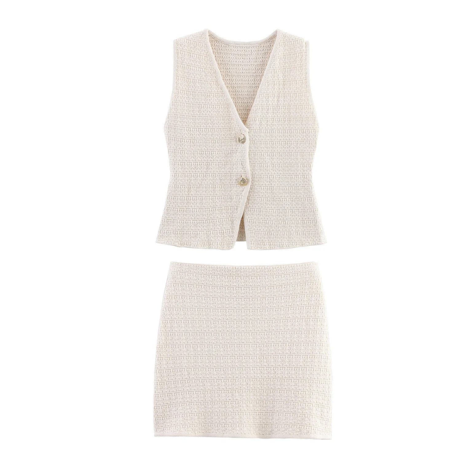 UNIZERA Women's Knitted V-neck Sleeveless Texture Vest Fashion Mini Skirt Style Summer New Half length Skirt
UNIZERA Women's Knitted V-neck Sleeveless Texture Vest Fashion Mini Skirt Style Summer New Half length Skirt