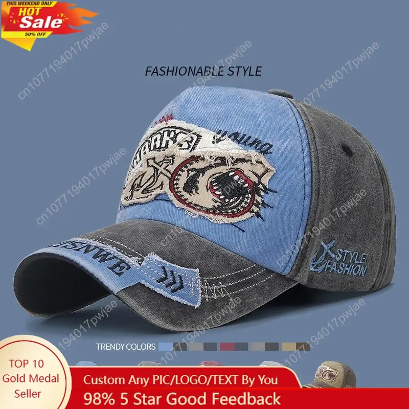 Four Seasons Washed Vintage Distressed Curvy Brimmer Cap Men's Women's Fashion Patch Embroidery Sun Cap Adjustable
Four Seasons Washed Vintage Distressed Curvy Brimmer Cap Men's Women's Fashion Patch Embroidery Sun Cap Adjustable