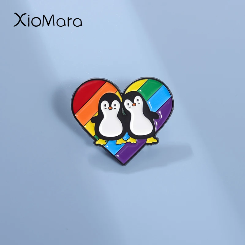Couple Penguins Enamel Pins Custom LGBT Rainbow Heart Flag Brooches Lapel Badges Jewelry Gift for LOVER Friends
Couple Penguins Enamel Pins Custom LGBT Rainbow Heart Flag Brooches Lapel Badges Jewelry Gift for LOVER Friends