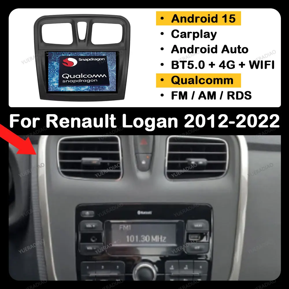 Автомобильный радиоприемник Android 15 для Renault Logan 2 Sandero 2012-2022 QLED мультимедийный стерео видеоплеер GPS NAVI 4G WIFI Qualcomm BT
Автомобильный радиоприемник Android 15 для Renault Logan 2 Sandero 2012-2022 QLED мультимедийный стерео видеоплеер GPS NAVI 4G WIFI Qualcomm BT