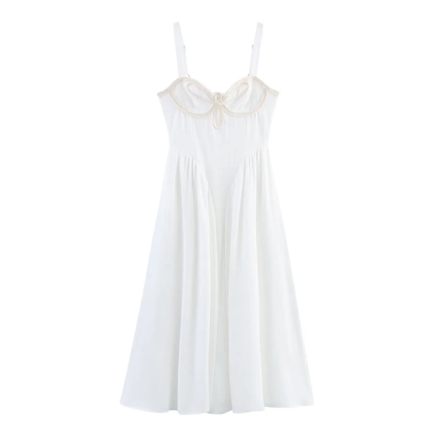 2025 Sleeveless Summer Women's Suspender Dress Chic Flower Design A-Line White Midi Dress
2025 Sleeveless Summer Women's Suspender Dress Chic Flower Design A-Line White Midi Dress