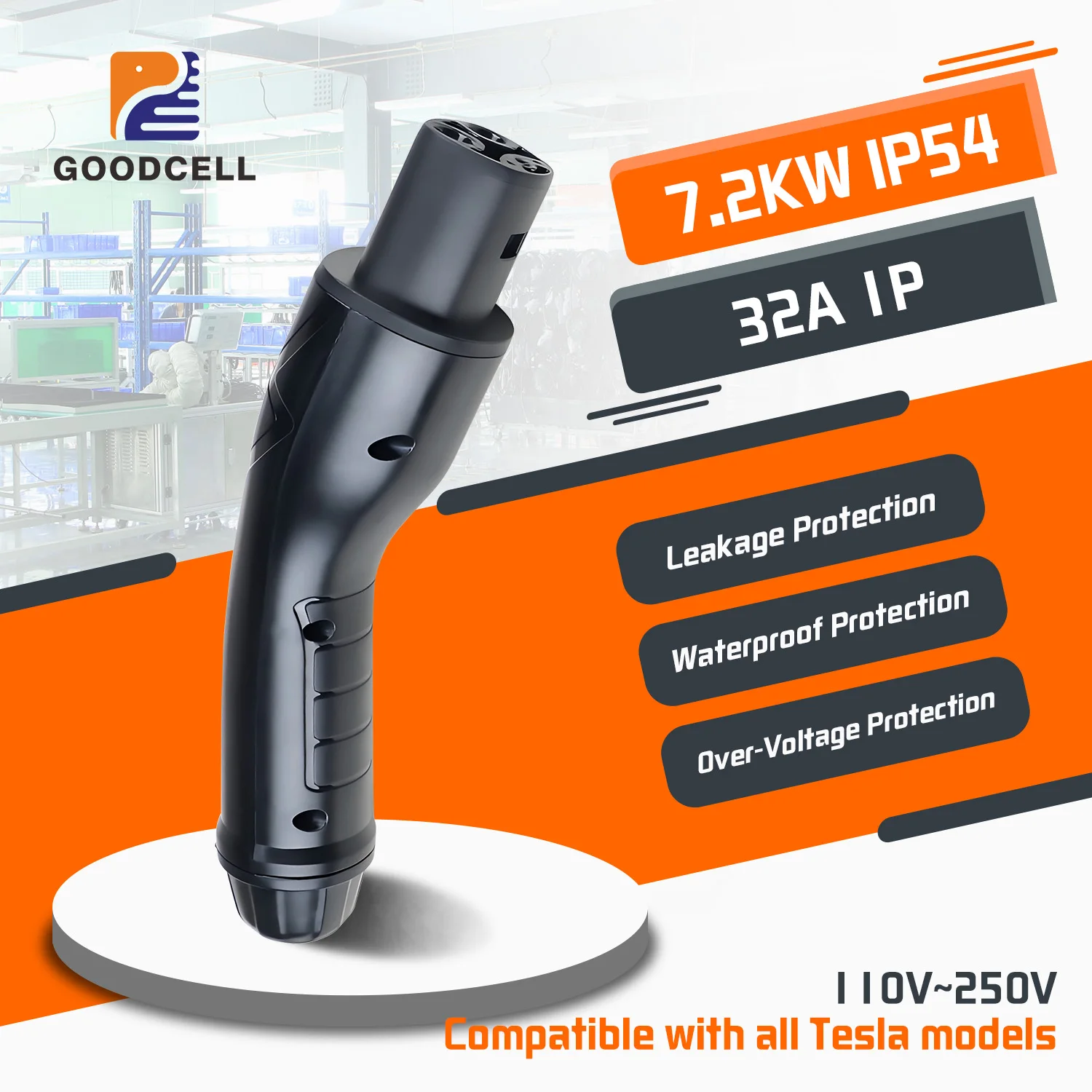 GOODCELL NACS 32A Вилка для зарядки электромобилей Аксессуары для электромобилей Разъем зарядного устройства EVSE
GOODCELL NACS 32A Вилка для зарядки электромобилей Аксессуары для электромобилей Разъем зарядного устройства EVSE