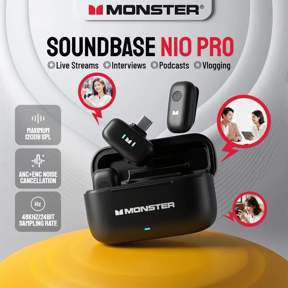 Беспроводной петличный петличный микрофон Monster N10 PRO для устройств iPhone 7-17, iOS/Android Type-C, прямая трансляция/интервзор/видеоблог
Беспроводной петличный петличный микрофон Monster N10 PRO для устройств iPhone 7-17, iOS/Android Type-C, прямая трансляция/интервзор/видеоблог