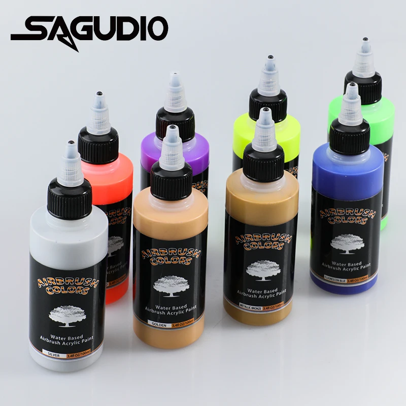 SAGUD Airbrush Acrylic Paint 8 Colors 100ml Painting Paint for Artist DIY Nail Art Model Shoes Wood Fabric Ready to Airbrush
SAGUD Airbrush Acrylic Paint 8 Colors 100ml Painting Paint for Artist DIY Nail Art Model Shoes Wood Fabric Ready to Airbrush