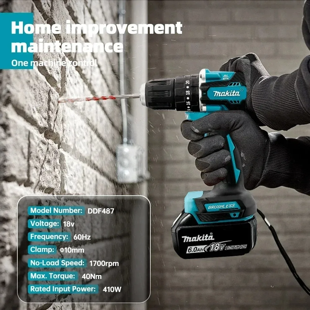 Makita DDF487 Cordless andheld electric drill impact drill brushless lithium screwdriver electric screwdriver For Makita Battery
Makita DDF487 Cordless andheld electric drill impact drill brushless lithium screwdriver electric screwdriver For Makita Battery