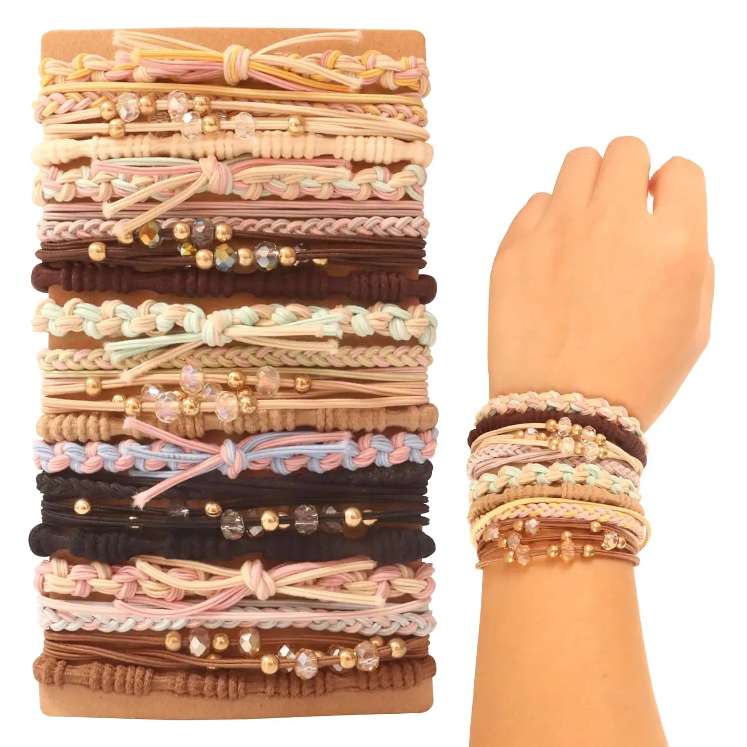 20 PCS Boho Hair Ties, Bracelets Hair Ties for Thick or Thin Hair, Ponytail Holders, 2.5’’ Hair Ties No-Damage
20 PCS Boho Hair Ties, Bracelets Hair Ties for Thick or Thin Hair, Ponytail Holders, 2.5’’ Hair Ties No-Damage