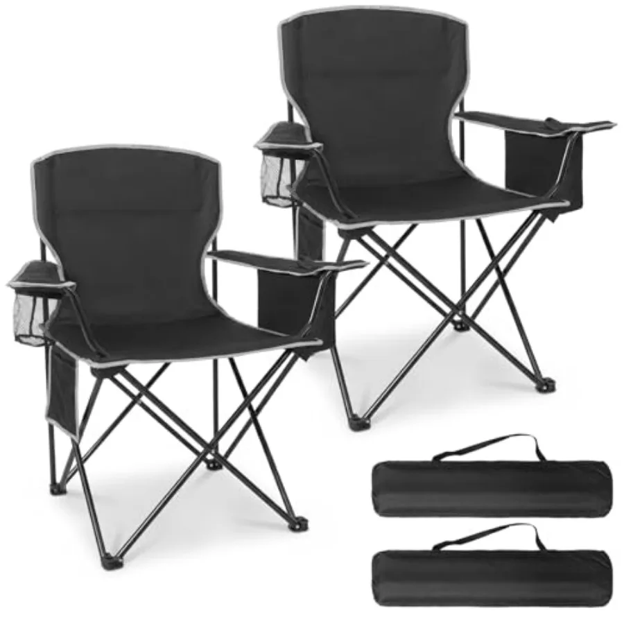 Lightweight 2Pcs Camping Chairs for Adults 400LBS Capacity, Folding Lawn Chair with 4-Can Cooler Bag, Cup Holder, Collapsible P
Lightweight 2Pcs Camping Chairs for Adults 400LBS Capacity, Folding Lawn Chair with 4-Can Cooler Bag, Cup Holder, Collapsible P