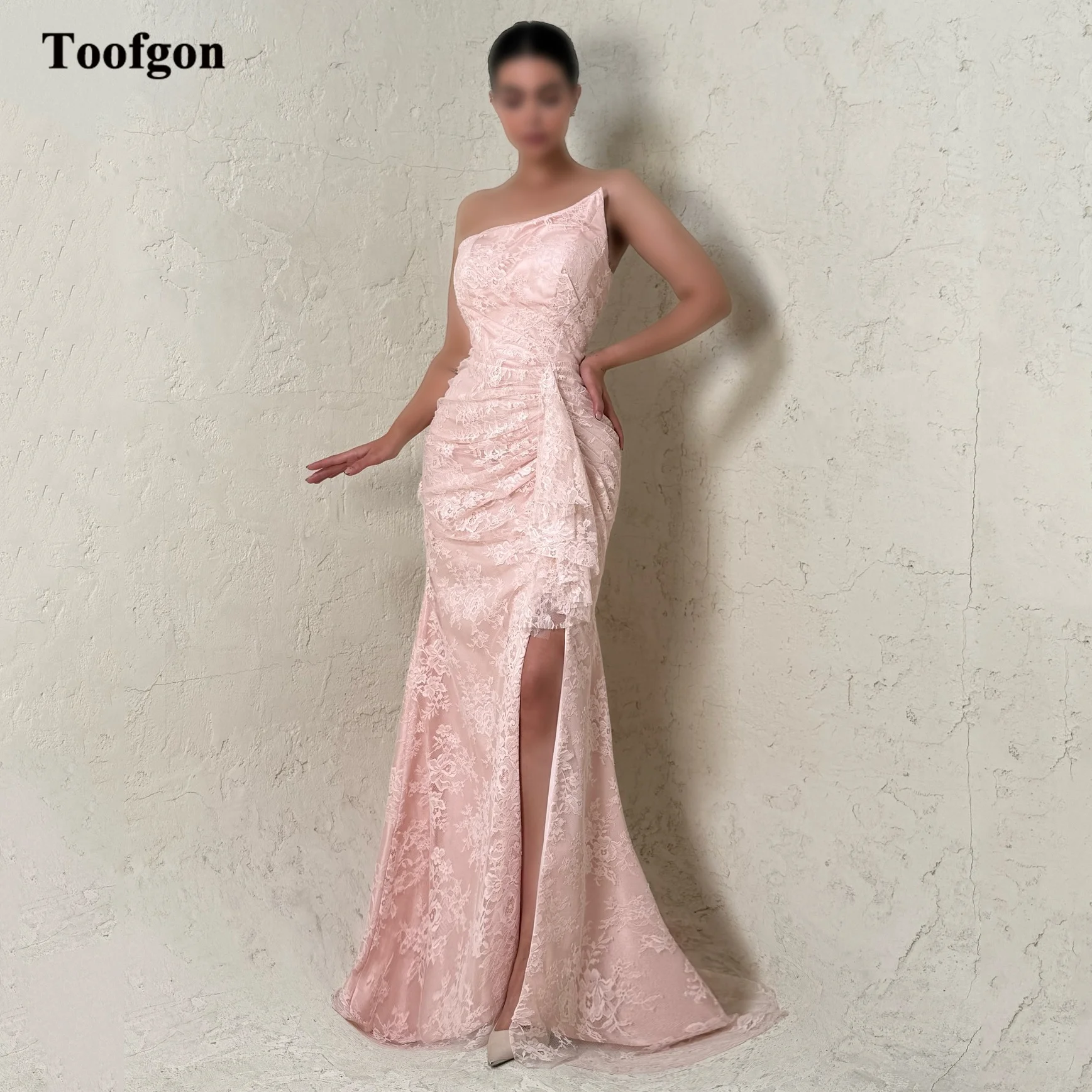 Toofgon Full Lace Pink Customized Wedding Dresses Mermaid Slit Side Pleat Bride Photography Dress Corset Formal Party Prom Gowns
Toofgon Full Lace Pink Customized Wedding Dresses Mermaid Slit Side Pleat Bride Photography Dress Corset Formal Party Prom Gowns