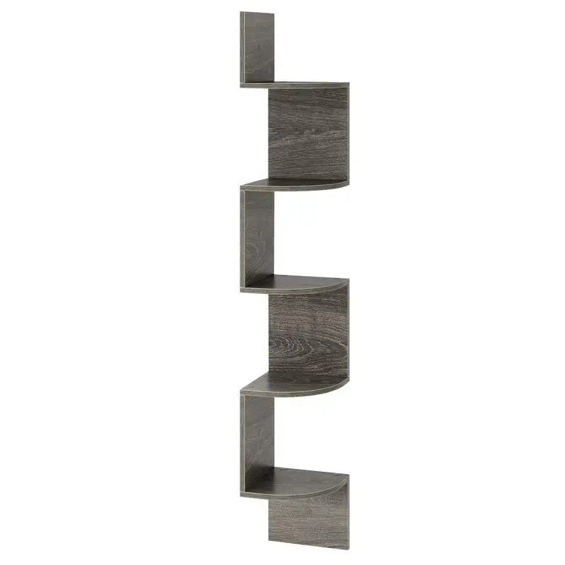 5-Tier Corner Shelf Floating Bookshelf Wall Mounted Storage Organizer-Oak
5-Tier Corner Shelf Floating Bookshelf Wall Mounted Storage Organizer-Oak
