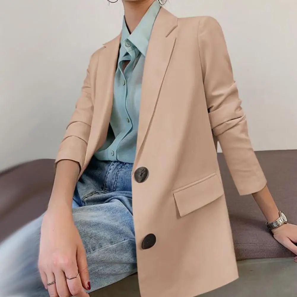 Women Autumn Blazer Solid Color Lapel Long Sleeves Single-breasted Buttons Formal Anti-wrinkle Women Business Coat Abrigos 블레이저
Women Autumn Blazer Solid Color Lapel Long Sleeves Single-breasted Buttons Formal Anti-wrinkle Women Business Coat Abrigos 블레이저
