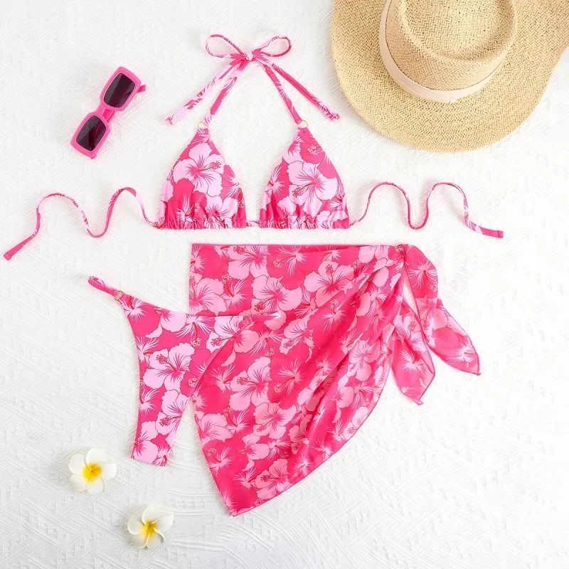 Fashion Printing Bikini Set Swimwear Women 3 Pieces Sexy Halter Triangle Bikini Push Up Bandage Cover Up 2025 New Split Swimsuit
Fashion Printing Bikini Set Swimwear Women 3 Pieces Sexy Halter Triangle Bikini Push Up Bandage Cover Up 2025 New Split Swimsuit