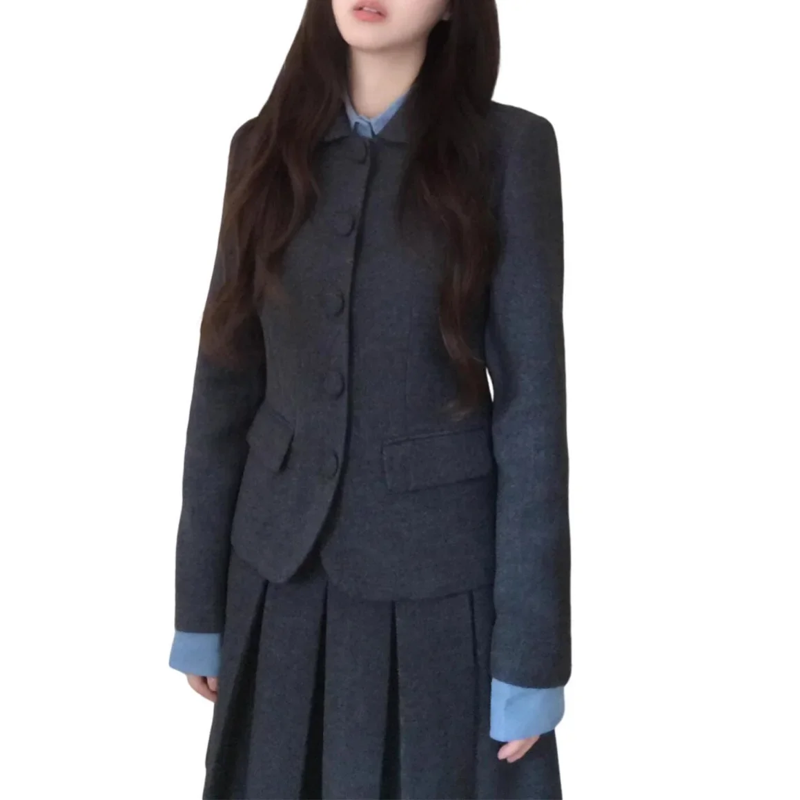 Gray Long Sleeve Dress Set Women's Autumn Winter New Style College Style Fashionable Early Autumn Polyester Cotton Blend
Gray Long Sleeve Dress Set Women's Autumn Winter New Style College Style Fashionable Early Autumn Polyester Cotton Blend