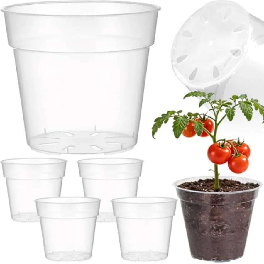 Nursery use, transparent plastic, clear, 5 pcs 12-inch large pots with drainage holes for orchids and succulents, promoting roo
Nursery use, transparent plastic, clear, 5 pcs 12-inch large pots with drainage holes for orchids and succulents, promoting roo