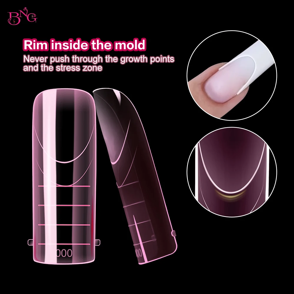 BNG Dual Nail Forms for Poly Extension Gel 150PCS Pink Nail Molds Reusable 15 Sizes Nail Extension Forms for Builder Gel
BNG Dual Nail Forms for Poly Extension Gel 150PCS Pink Nail Molds Reusable 15 Sizes Nail Extension Forms for Builder Gel