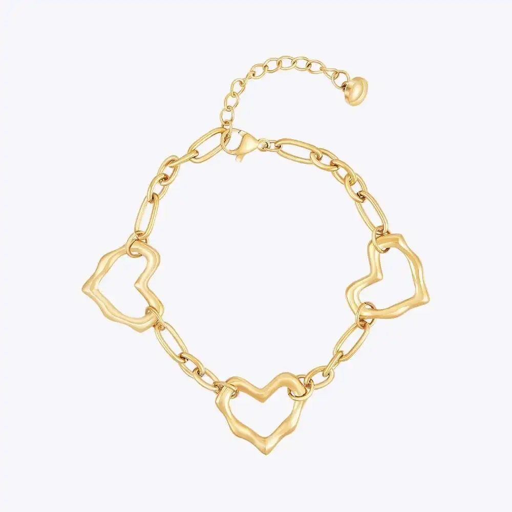 ENFASHION Pulseras Irregular Heart Bracelet For Women's Stainless Steel Fashion 18k Plated Simple Jewelry Trendy Office B242399
ENFASHION Pulseras Irregular Heart Bracelet For Women's Stainless Steel Fashion 18k Plated Simple Jewelry Trendy Office B242399