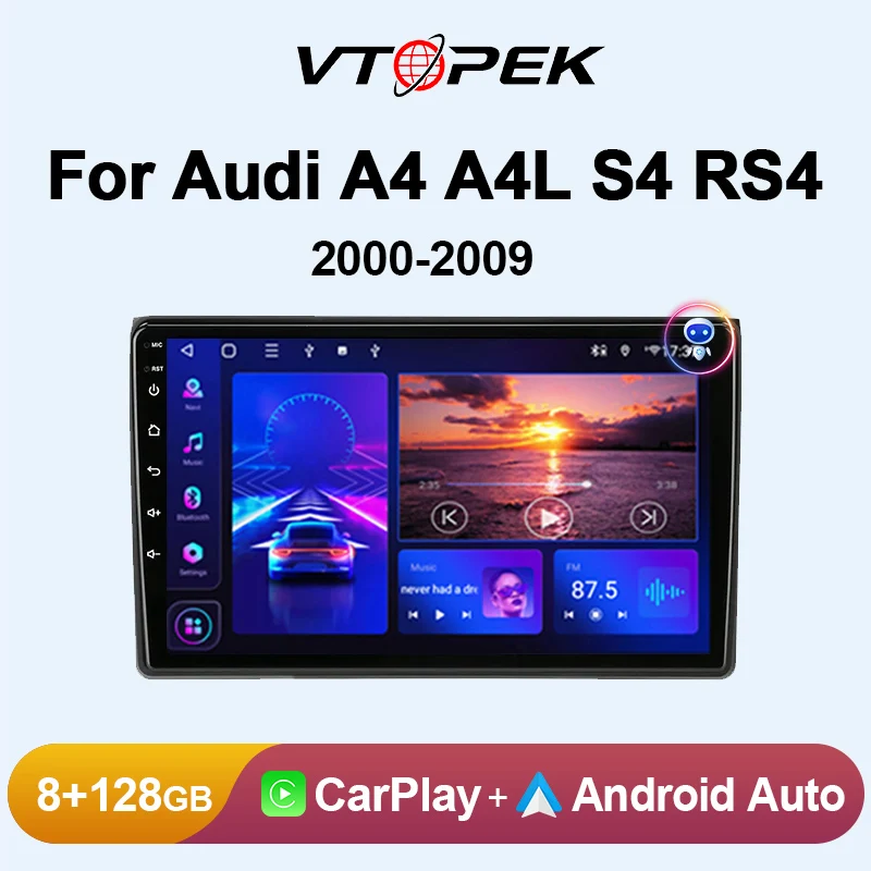 Vtopek 2 Din Android 12 Car Radio For Audi A4 A4L S4 RS4 2000 - 2009 Multimedia Player 4G Carplay Head Unit GPS Stereo Autoradio
Vtopek 2 Din Android 12 Car Radio For Audi A4 A4L S4 RS4 2000 - 2009 Multimedia Player 4G Carplay Head Unit GPS Stereo Autoradio