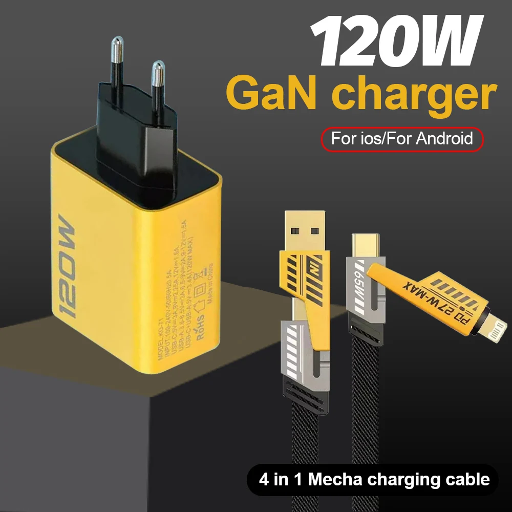 Compact Travel Charger 120W GaN Charger Charging Station Flame-retardant Material Minimal Fire Risks Optimal Charging Current
Compact Travel Charger 120W GaN Charger Charging Station Flame-retardant Material Minimal Fire Risks Optimal Charging Current