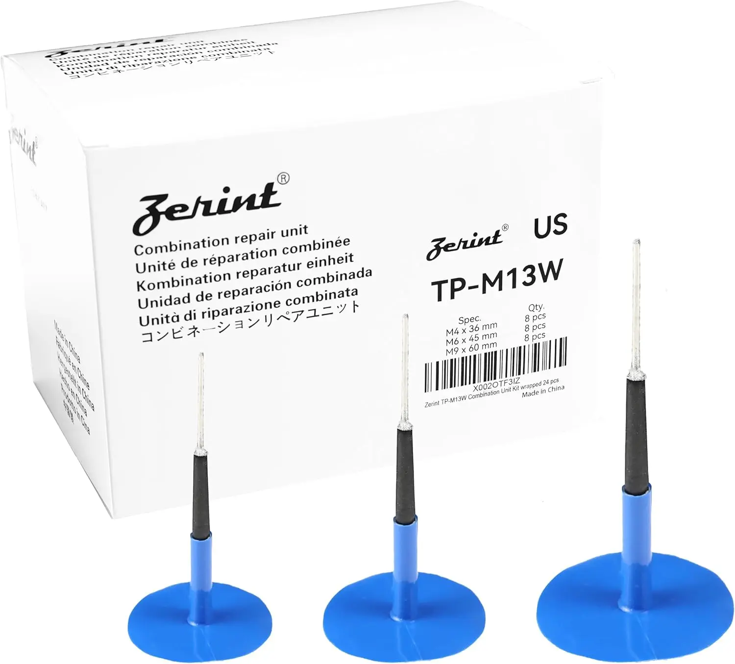 Tire Repair Patch Plug Kit - 3 Sizes, 24pcs, for Radial & Bias Ply Tires
Tire Repair Patch Plug Kit - 3 Sizes, 24pcs, for Radial & Bias Ply Tires