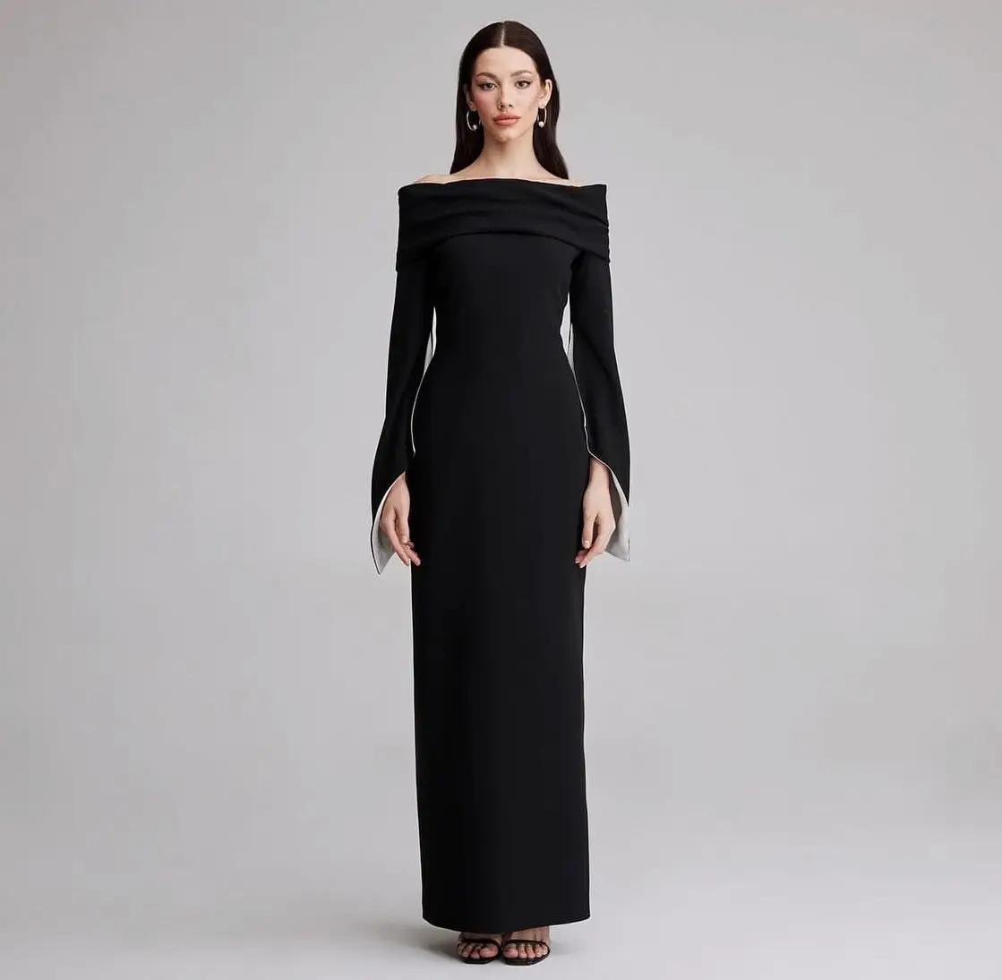 Adeli Elegant Black Off Shoulder Prom Gown Long Sleeve White Party Evening Dress Floor Length Formal Occasion Dresses customized
Adeli Elegant Black Off Shoulder Prom Gown Long Sleeve White Party Evening Dress Floor Length Formal Occasion Dresses customized