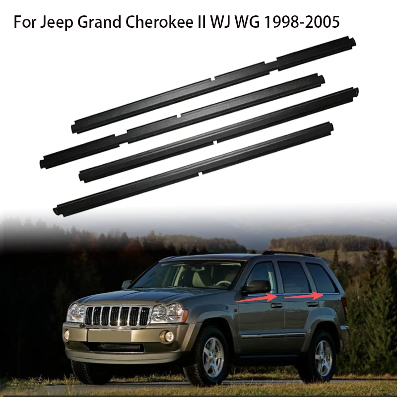 4Pcs Window Moulding Trim For Jeep Grand Cherokee II WJ WG 1998-2005 Weatherstrip Seal Strips Window Glass Trim 55135879AF
4Pcs Window Moulding Trim For Jeep Grand Cherokee II WJ WG 1998-2005 Weatherstrip Seal Strips Window Glass Trim 55135879AF