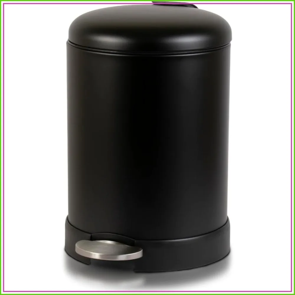 Small Trash Can 1.2 Gallon with Soft Close Lid and Step Pedal - Black Metal Waste Basket with Removable Inner Bucket for Bathroom Office
Small Trash Can 1.2 Gallon with Soft Close Lid and Step Pedal - Black Metal Waste Basket with Removable Inner Bucket for Bathroom Office