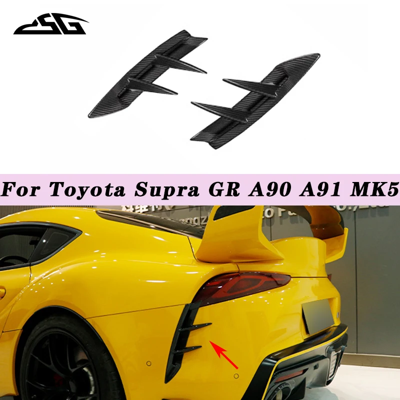Carbon Fiber Rear Bumper Side Canard Splitter Fins Winglet Air Vent Cover Flaps For Toyota Supra GR A90 A91 MK5 Body Kit
Carbon Fiber Rear Bumper Side Canard Splitter Fins Winglet Air Vent Cover Flaps For Toyota Supra GR A90 A91 MK5 Body Kit