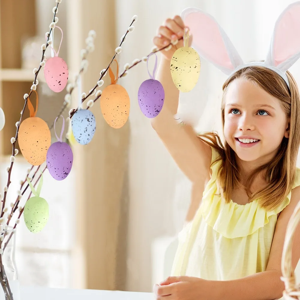 12PC Colorful Easter Eggs 6x4CM Foam Eggs Hanging Pendant for Happy Easter Party Painting Egg Home Hanging Ornament Kid Gifts
12PC Colorful Easter Eggs 6x4CM Foam Eggs Hanging Pendant for Happy Easter Party Painting Egg Home Hanging Ornament Kid Gifts