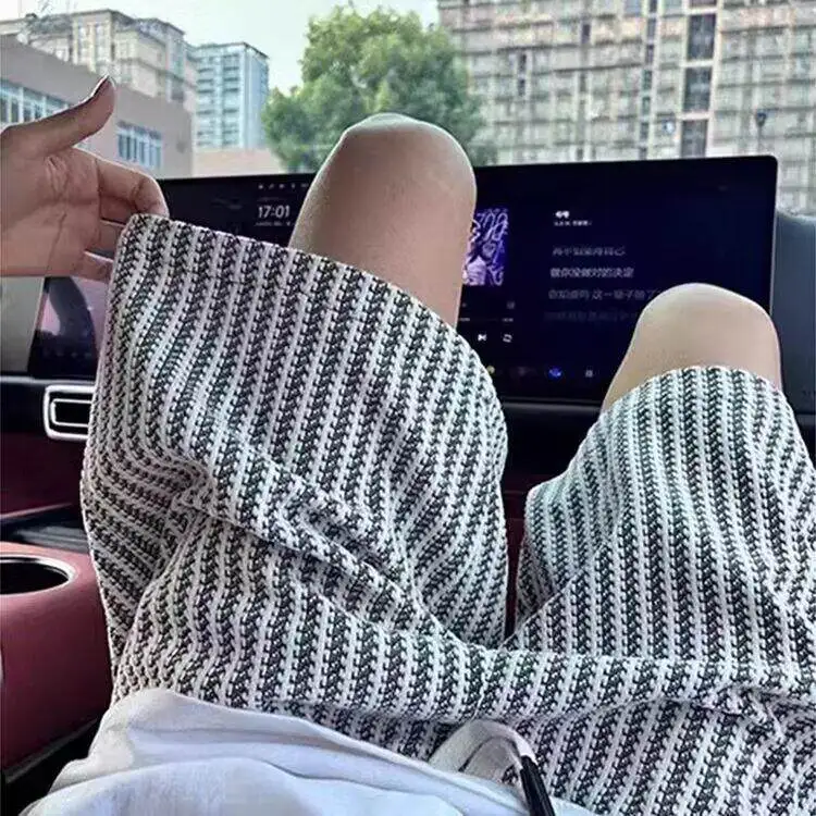 Summer Men's Casual Loose Fit Stripe Beach Shorts Four-Five Sided Straight Tube Cool Comfortable Polyester Fiber Elastic Waist
Summer Men's Casual Loose Fit Stripe Beach Shorts Four-Five Sided Straight Tube Cool Comfortable Polyester Fiber Elastic Waist