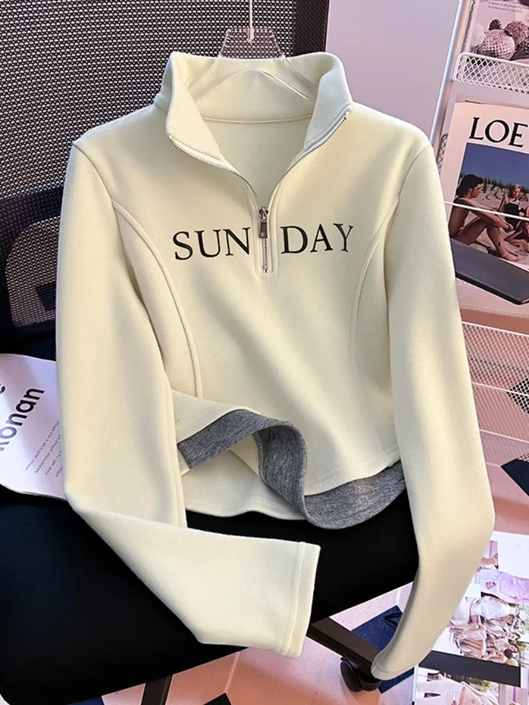 Женская толстовка на молнии с воротником-стойкой, осенняя новинка, модная, приталенная, с двойным воротником на молнии, комплект из двух предметов
Женская толстовка на молнии с воротником-стойкой, осенняя новинка, модная, приталенная, с двойным воротником на молнии, комплект из двух предметов