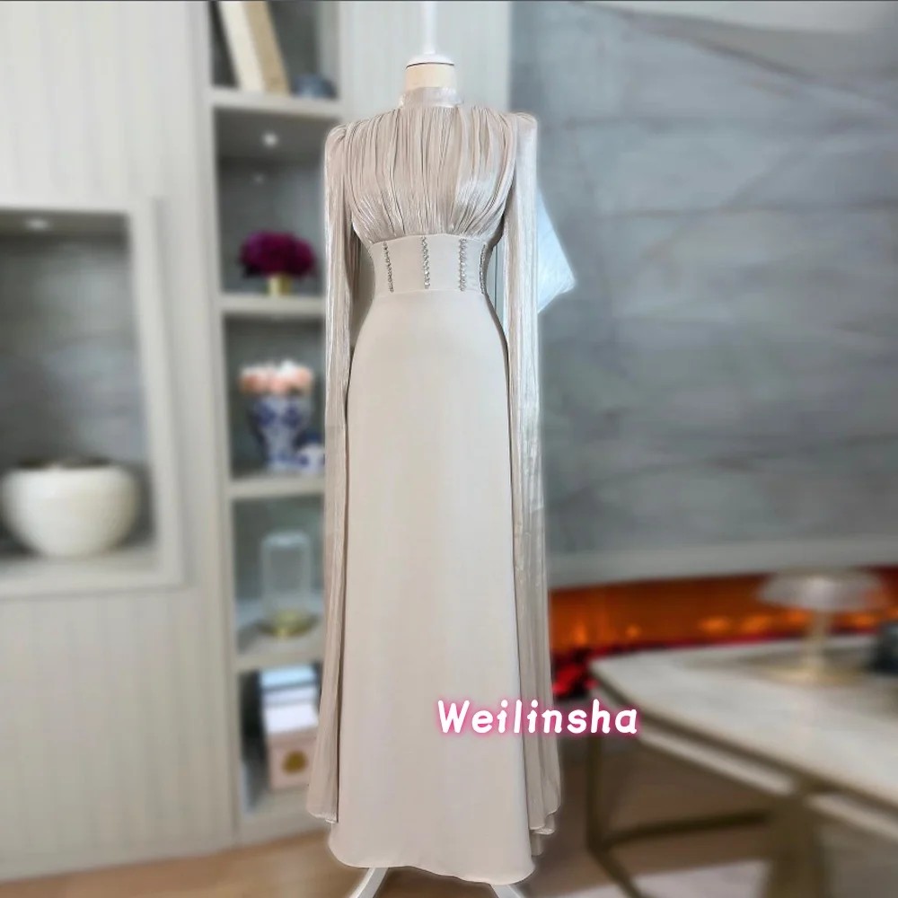 Customized Modern Women Rhinestone Ruched Straight Mother of the Bride Dress High Collar Long Sleeves Wedding Guest Dresses
Customized Modern Women Rhinestone Ruched Straight Mother of the Bride Dress High Collar Long Sleeves Wedding Guest Dresses
