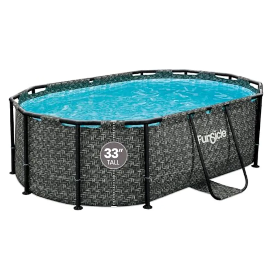 Oval Oasis Designer 9' 10 x 6' 7 x 33 Above Ground Swimming Pool, with FiltraBoost 400 GPH Filter Pump with AutoSkimmer, Type I
Oval Oasis Designer 9' 10 x 6' 7 x 33 Above Ground Swimming Pool, with FiltraBoost 400 GPH Filter Pump with AutoSkimmer, Type I