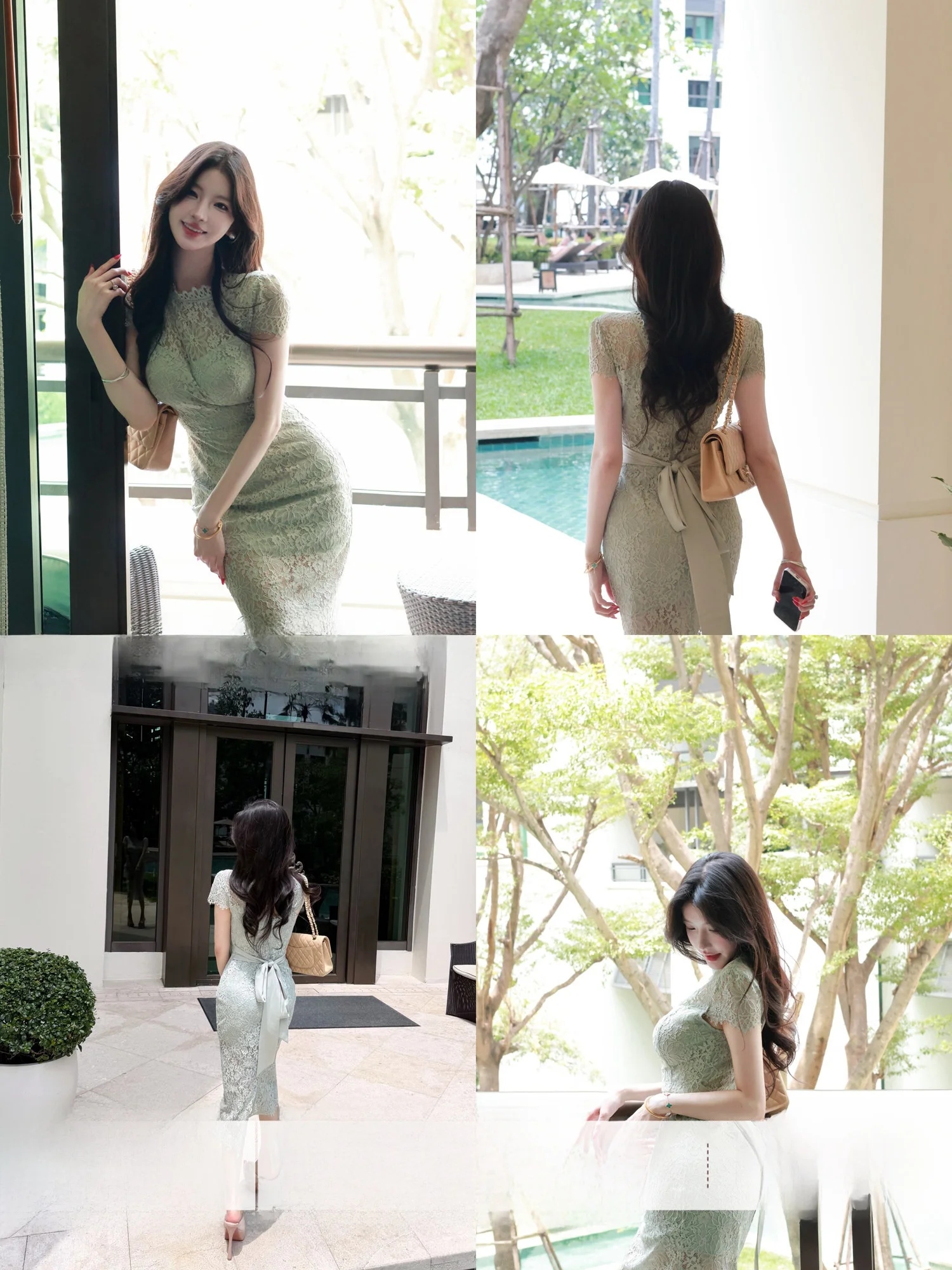 Mint Wave Green Lace Hollow out Dress Women's Spring Summer Short Sleeve Breathable Skin-Friendly H-Shape Elegant Style
Mint Wave Green Lace Hollow out Dress Women's Spring Summer Short Sleeve Breathable Skin-Friendly H-Shape Elegant Style